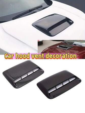 Rejilla de entrada de aire simulada universal, pegatina decorativa con textura de fibra de carbono - Accesorio de actualización con estilo de hoja autoadhesiva creativa, piezas de automóvil, pegatina de coche, decoración de coche, suministros de coche, artículos esenciales de coche