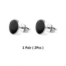 1 Pair Ear Piercing Earrings For Men And Women Punk Stainless Steel Earrings Fashion Earrings Party Dating Holiday Gifts - màu đen - Xem 5