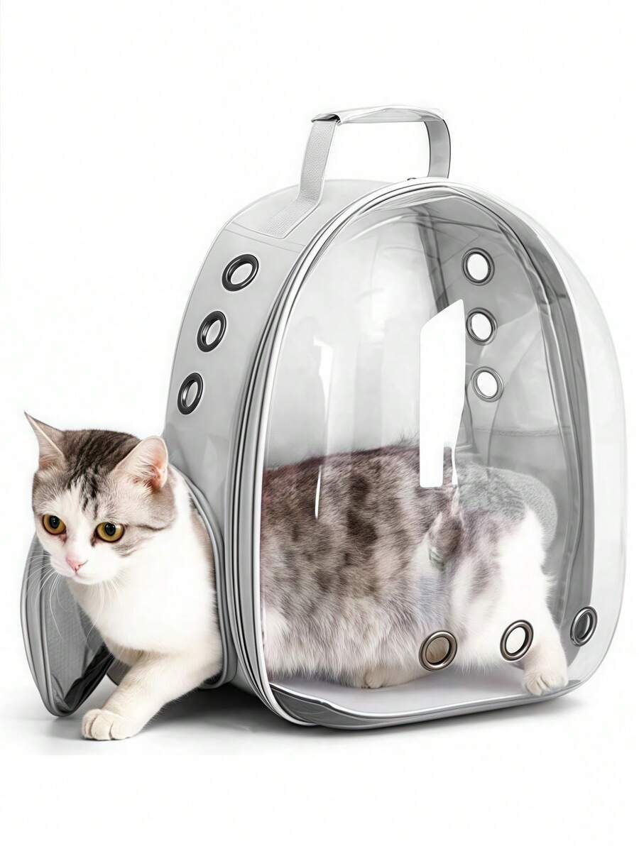 Portable Breathable Pet Backpack, Large Capacity Transparent Space Capsule Outdoor Carrying Bag, Suitable For Small To Medium Dogs And Cats, Pet Carrier - Multicolor - View 1