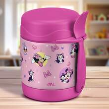 MAGMALIFE Contenedor Térmico para Alimentos MealGo , Disney Minnie  300ml (10oz), Acero Inoxidable Doble Pared, Con Cuchara/Tenedor, Mantiene Frío y Caliente, Boquilla Ancha, Antiderrames, Ideal para Niños - Rosa Roja - Ver 9