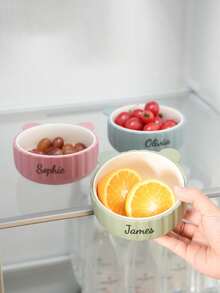 1 chiếc bát ăn dặm cho trẻ em bằng sứ, có thể cá nhân hóa tên, kèm vỏ silicon hình gấu, quà tặng cá nhân cho trẻ em. - Nhiều màu - Xem 8