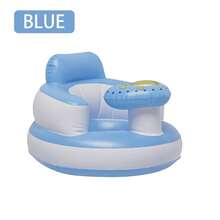 1pc Inflatable Baby Seat With Bowl Holder - Portable Floor Supported Seat For 3-36 Months Babies, Built-In Air Pump, Soft PVC Material, Pink/Blue, Suitable For Baby Sitting And Feeding, Baby Highchair - Multicolor - View 9