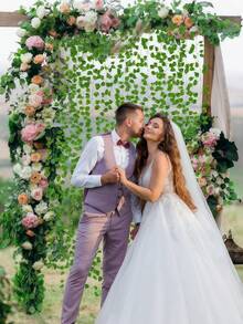 6/12 pezzi Piante artificiali, Foglie finte di Pothos, Ghirlande artificiali, Rampicanti verdi appesi, Decorazioni per pareti della camera da letto, Decorazioni per matrimoni e feste, Decorazioni per lo sfondo della stanza, Decorazioni per il giardino, Forniture per decorazioni per matrimoni e feste - Verde - Visualizzare 4