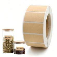 1 Roll Of 800pcs Kraft Paper Sealing Stickers, Self-Adhesive Labels, Writable & Detachable, Suitable For Packaging - Multicolor - View 3