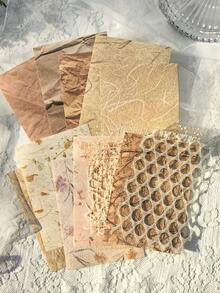 15 ورقة/1 حزمة من الورق المطبوع بالدانتيل القديم للحساب اليدوي، خلفيات للكولاج والألبوم والتجليد والبطاقات والمشاريع اليومية DIY