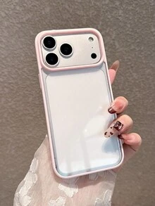 Simple Pink Acrylic Transparent Phone Case Compatible With IPhone 17 Pro Max/17 Pro/17 Air/17/16 Pro Max/16/16 Pro/16 Plus/11/15/15 Pro/15 Pro Max/12/13/14 Pro Max 11 Pro/11 Pro Max/12 Pro/12 Pro Max/13 Pro/13 Pro Max/14 Pro/14 Pro Max/14 Plus, Durable And Anti-Yellowing Hard Shell - Pink-jelly Color - View 9