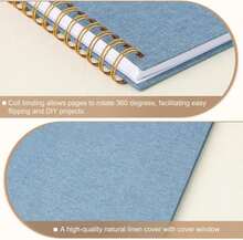 Scrapbook Photo Album 12x12 Inches 80 Pages Hardcover Kraft Paper Linen Cover Scrap Book Memory Book DIY Scrapbook Albums For Wedding Baby Boyfriend Travel Anniversary Family, Blue - ColorC - View 5