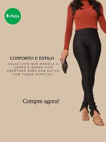 Calça Lipo C/3 Zíperes Suplex Power Modeladora Grossa - Preto - Visão 4