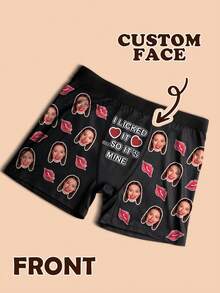 1pc Custom Valentine's Day Boxers For Men, Personalized Men's Underwear, Custom Boxer Briefs, Personalized Boxers For Husband, Custom Funny Faces Boxers Briefs, Valentine Gift, Anniversary Gift, Birthday Gift, Wedding Gift, Best Friend Gift, Gift For Boyfriend, Gift For Husband, Gift For Him - 彩色 - 查看 6