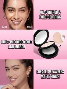 MISSLYN 1pc Compact Powder,Oil-Control Pressed Setting Powder,Matte Poreless High Coverage Lightweight Long-Lasting Face Powder,Matte Finish Makeup For Daily Wear,Travel, Party & Y2K,Birthday & Valentine's Gift,Vegan & Cruelty-Free - 31 - View 4