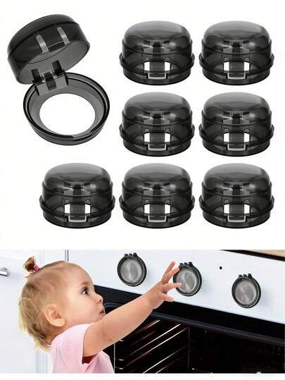 4/8pcs Gas Stove Knob Protective Covers - Gas Stove Safety Accessories, Kitchen Gas Stove Safety Locks, Kitchen Accessories, Stove Protective Covers, Baby Safety, Touch-Proof Oven Locks, Protect Children/Pets