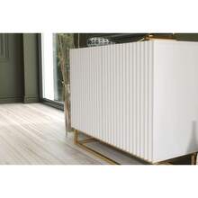 Creative Furniture Ripple Sideboard 100cm - Modern Fluted Design With Push To Open Doors - White - View 4