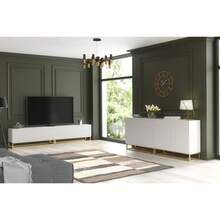 Creative Furniture Ripple Sideboard 100cm - Modern Fluted Design With Push To Open Doors - White - View 7