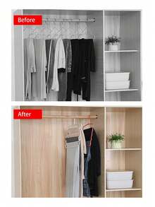 1/2/3件装多功能五层裤架，超强收纳衣橱架，可悬挂裤子、围巾、领带和配饰，防滑可折叠设计，节省空间，适用于小房间和大衣橱，耐用易取，是日常穿搭搭配和卧室或工作室高效衣橱布置的理想之选。 - 彩色 - 查看 5