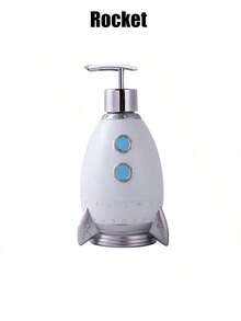 1个可爱3D恐龙造型皂液器，创意卡通设计，带按压泵，浴室台面液体皂液瓶，可重复灌装空瓶，浴室配件