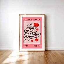 1pc Unframed Canvas Retro Love Wall Art - "Eternal Crush Love Potion" Themed Decor, Retro Poster-Style Romantic Decor, Vibe Item For Couple Spaces, Trending Cross-Border Valentine Decor Piece - Multicolor - View 10