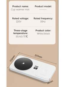 2-In-1 Heated Coaster & Phone Charger, USB Powered Desktop Constant Temperature Timing Mug Warmer