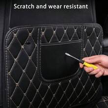 1pc Car Seat Back Protector Pad, Anti-Kick Mat, Storage Organizer Pad For Rear Seats - A - View 8