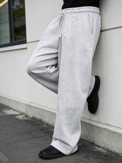 This Men's Casual Sweatpants Feature A Loose, Straight-Leg Silhouette With A Thermal Lined For Comfort And Drape. Suitable For Both Indoor And Outdoor Wear, It Also Makes A Great Gift For Couples. The Pants Are Made Of 100% Polyester Fabric And Have A Drawstring Waistband For Adjustable Fit, Available In Multiple Colors.