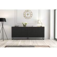 Creative Furniture Ripple Sideboard 100cm - Modern Fluted Design With Push To Open Doors - Multicolor - Ver 10