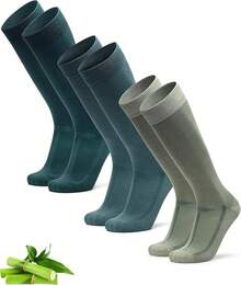 DANISH ENDURANCE Calcetines de Vestir de Viscosa de Bambú Hasta la Rodilla, para Hombre y Mujer, 3 Pack - Multicolor (1x Verde oscuro, 1x Verde claro, 1x Verde medio) - Ver 7
