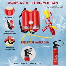 Conjunto de juego de roles de bombero para niños, para que niños y niñas se involucren en juegos de roles, desarrollando conciencia de contra incendios, equipado con accesorios realistas de bombero, que incluyen un extintor con rociador de agua, mochila de bombero con pistola de agua, linterna, megáfono, reloj, hacha contra incendios, uniforme de bombero, insignia de bombero, adecuado para uso en exteriores, sala de estar, actuaciones en el escenario, juego de roles, regalo de cumpleaños - Multicolor - Ver 7