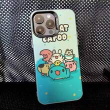 Funda de Teléfono Cute B-Bugcat Capoo para 17,16,15,14,13,12,11,Pro,Max,Plus Anti Caída Negra Mate Dura - Z4 - Ver 6
