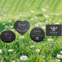 Personalized Pet Memorial, Custom Pet Memorial Stone, Engraved Pet Gravestone, Pet Tombstone, Pet Memorial Gift, Engraved Stone Garden Marker, Dog Condolence Gift - Multicolor - View 3