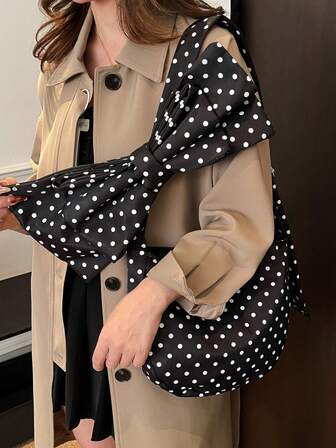 Fashionable Japanese Style Cute Sweet Girl High-Quality Wool Red Plaid Big Bow Shoulder Bag, Casual Commute Shopping School Crossbody Bag For Women, Large Capacity