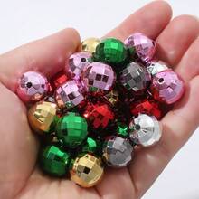 10 piezas Juego de cuentas acrílicas multicolor - Cuentas redondas facetadas brillantes de 16 mm, kit de moda DIY para hacer pulseras, collares, bolígrafos, ideal para vacaciones, cumpleaños, regalos de fiesta - Multicolor - Ver 6