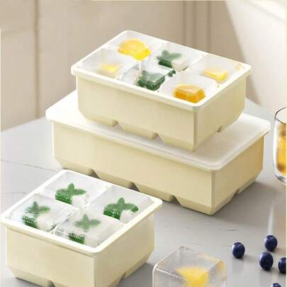 Large Ice Cube Mold, Ice Tray, Ice Maker, Silicone Large Square Ice Cube, Household Frozen Ice Cube, Homemade Magic Tool