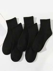 10 أزواج من الجوارب، قابلة للتنفس ومانعة للعرق، تمنع احتكاك القدم، مناسبة للارتداء اليومي، مناسبة لموسم العودة إلى المدرسة، عيد الحب، هدايا المناسبات - الأسود - مشاهدة 7