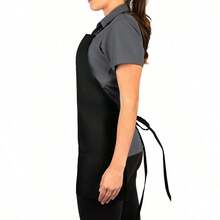 Unisex Black Apron: Adjustable, Waterproof, 3-Pocket | For Cooking, Grilling & Chefs - 黑色 - 查看 8