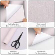Arthome 60x500CM Papel de Contacto Autoadhesivo Vinilo de Grano de Impermeable,Papel Pintado Vinilo Decorativo para Muebles,Encimera,Cocina,Estante(Tela Rosado 59.9 x 508 cm) - Multicolor - Ver 6
