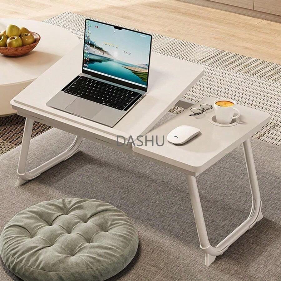 Mesa de sofá para portátil con portavasos,Mesa de Noche Plegable, Mesa portátil para portátil y Ranura de inclinación Ajustable en 5 Niveles para Comer, entretenerse, estudiar y Trabajar - por defecto - Ver 1
