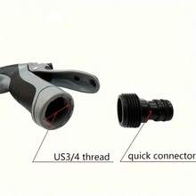 1pc High Pressure Spray Gun, Cleaning Water Gun, Garden Hose Nozzle, Car Cleaning Tool Set, Auto Cleaning Sprayer, Watering Device, Gardening And Lawn Supplies - Light Grey - View 9