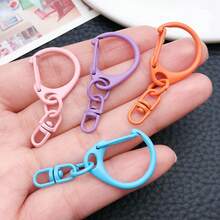 10pcs Candy Colors Keychain Rings Swivel Clasps Colored Key Rings Metal Split Key Ring For Keychain Key Holders Bag Pendants Making DIY Crafts Home Office