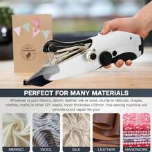 Máquina De Coser Portátil,Máquina de Coser de Mano para Etiquetas de Ropa,Dispositivo Portátil para Principiantes de Menos,Recargable por USB,Mini Cosedora de Alcantarillado del - Negro - Ver 3