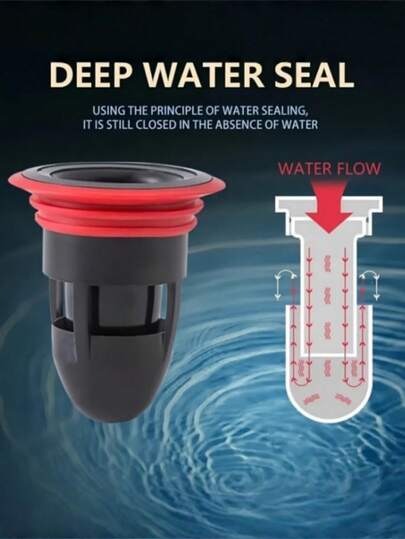 1个硅胶除臭排水塞 - 防虫、防回流过滤，适用于厨房和浴室清洁（新旧型号随机发货）