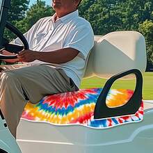 Colorful Tie-Dye Print Golf Cart Seat Covers/Towel,Summer Breathable Golf Cart Seat Blanket For All Seasons,Universal Unique Seats Cover Golf Club Car Accessories,51"X 31"/130x78.5cm - 彩色 - 查看 5