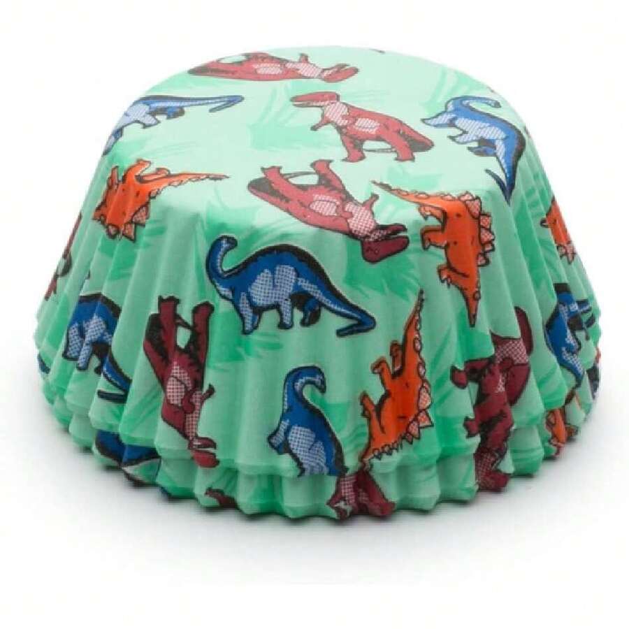 4977 Vasos Desechables para Hornear Decorado de Dinosaurio, 3 x 3 x 1,25 Pulgadas, Multicolor, Medium,36802558 - Multicolor - Ver 1