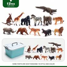 Realistic Wild Animal Model Set, Includes Various Wild Animal Models (Elephant/Tiger/Giraffe/Lion, Etc.), Helps Learn About Wildlife Species And Interact In Natural Habitat Scenes. Suitable For Boys And Girls Aged 3+. A Fun Gift For Birthday/Children's Day. - Multicolor - View 6