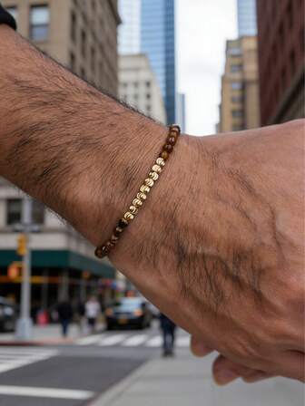 diffone 4mm Handmade Small Round Beads Bracelet Charms Natural Stone Beaded Cool Armband Bracelet For Men Jewelry