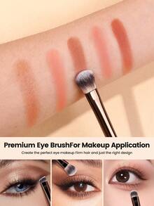 MAANGE Set de 1/5/7 piezas de brochas de maquillaje profesionales de tubo de aluminio suave con bolsa de almacenamiento, incluye brocha de base, brocha de sombra de ojos, brocha de polvo, brocha de cejas, brocha de mezcla, brocha de iluminador, para uso diario y viajes, accesorios de maquillaje, regalo para amigos