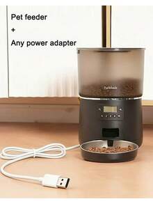  PetMuch Automatic Cat Feeders, 4L Timed Cat Dry Food Dispenser, Pet Bowls, Dual Power Supply, Programmable Portion Size, 4 Daily Meals, Auto Pet Feeder For Cats And Small Dogs - Black - View 1