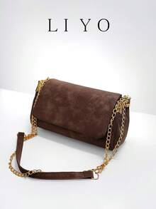 Sac à bandoulière polyvalent pour femme, sac à chaîne , sac à main de style minimaliste - Café - Voir 2