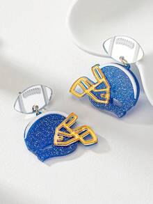 1对橄榄球队头盔比赛日耳环（女士款） - 橄欖球頭盔耳環 - 查看 2