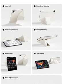 适用于 iPad A16（第 11 代/2025 款）、iPad Air 11 英寸（M3/M4/M5）、iPad Pro 13 英寸/12.9 英寸（第 4 代/第 5 代）、iPad Mini A17 Pro 的智能保护套，带磁吸功能。 - 米色 - 查看 11