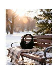 1pc Foldable Plush Ear Muffs, Cute & Fashionable, Suitable For Winter Use
