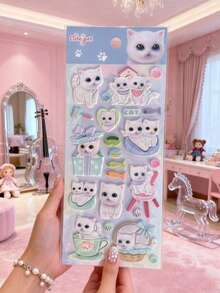 3D 可爱动物奖励贴纸 - 优雅清新设计，完美适用于手机壳、笔记本、工艺品、趣味贴纸、日记扩展页、3D 浮雕贴纸和涂鸦贴纸。